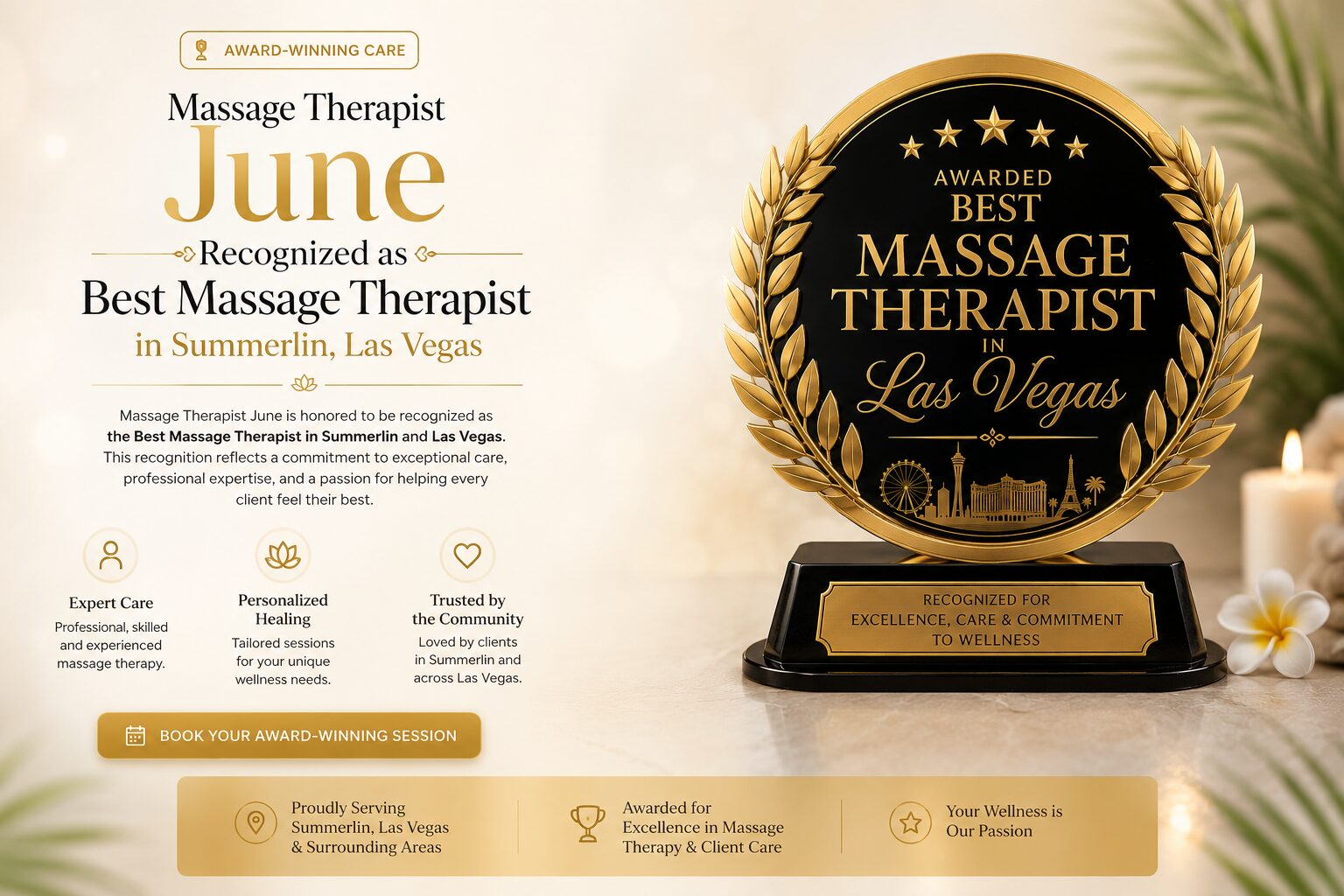 June recognized as best massage therapist in Summerlin and Las Vegas